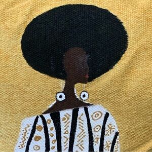 Hand Printed Original Artistic Yellow Throw Pillow